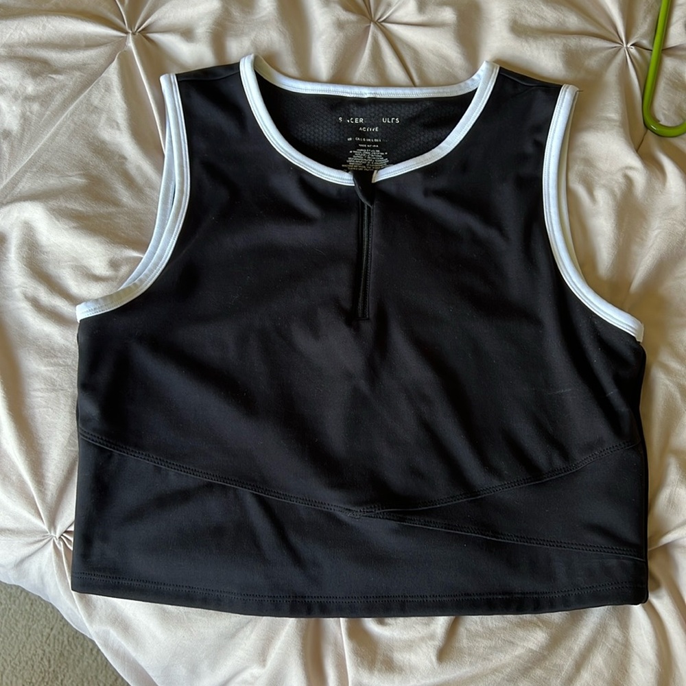 Cropped athletic tank top